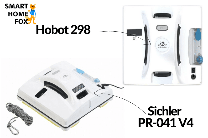 Der Hobot 298 und der Sichler PR-041 V4 sind nebeneinander auf einem Bild zu sehen. 